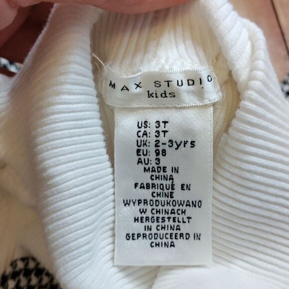 Max Studio dress 3T jumper outfit  houndstooth black white neutral - Picture 3 of 9